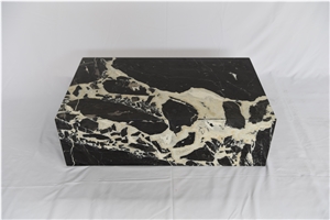 Bulgari Black Marble  Designer Plinth Coffee Tables
