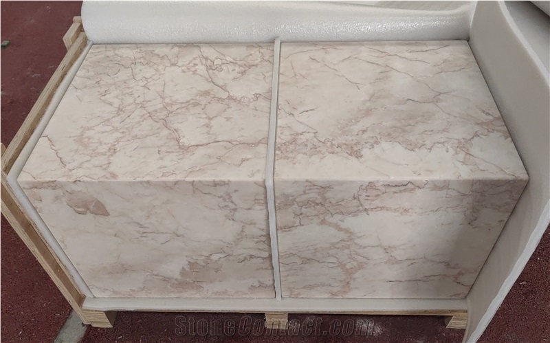 Rosa Cream Marble Cubes Side Table