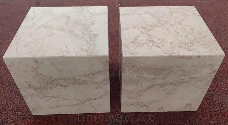 Rosa Cream Marble Cubes Side Table