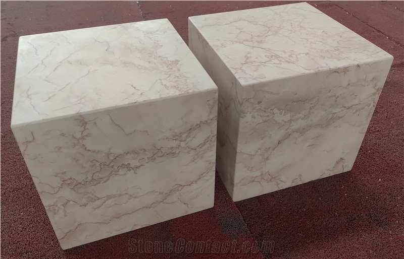Rosa Cream Marble Cubes Side Table