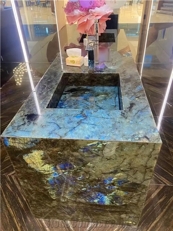 Blue Labradorite Wash Basins For Luxury Home Decoration