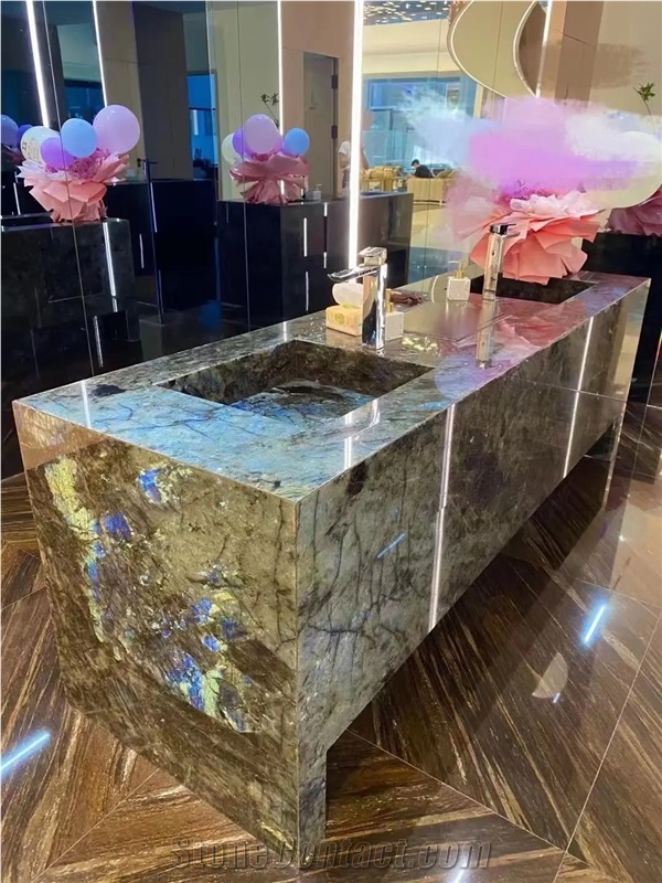 Blue Labradorite Wash Basins For Luxury Home Decoration