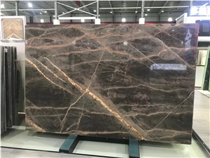 Brown Grey Marble Slab&Tiles For Hotel Project