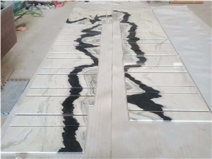 China Panda White Marble Stairs Treads And Riser
