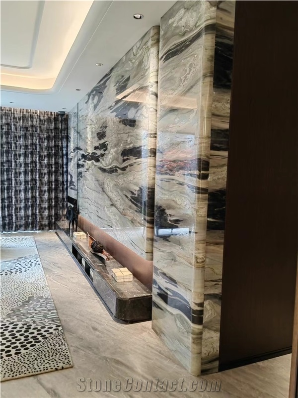 China White Onicciato Marble Slab&Tiles For Project