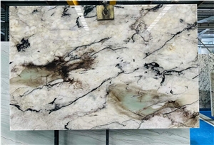 Cristallo Tiffany Quartzite Slab&Tiles For Hotel Project