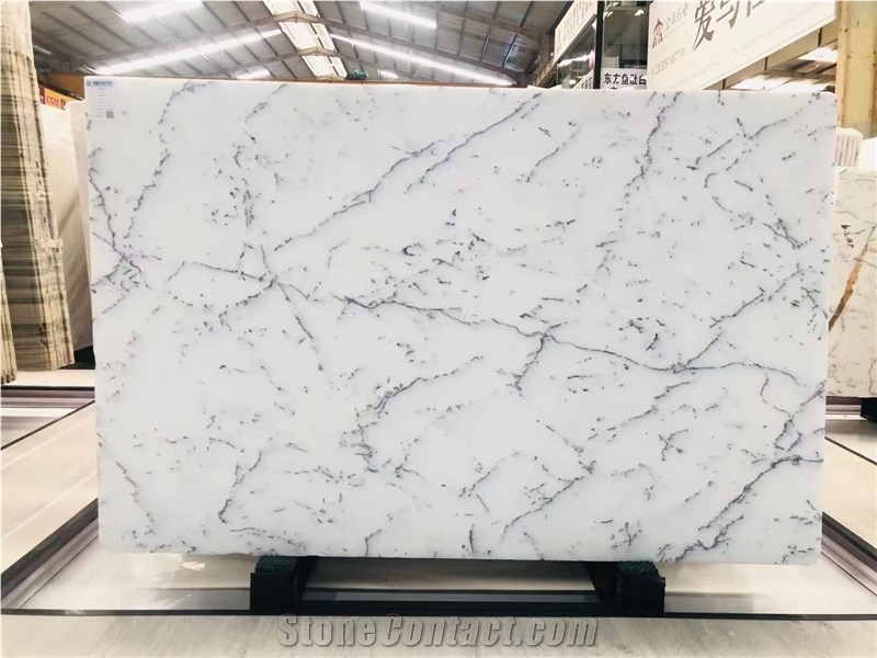 Fine Lines Snow White Marble Slab&Tiles For Floor