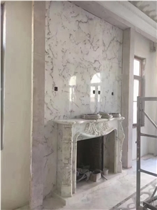 Fine Lines Snow White Marble Slab&Tiles For Floor