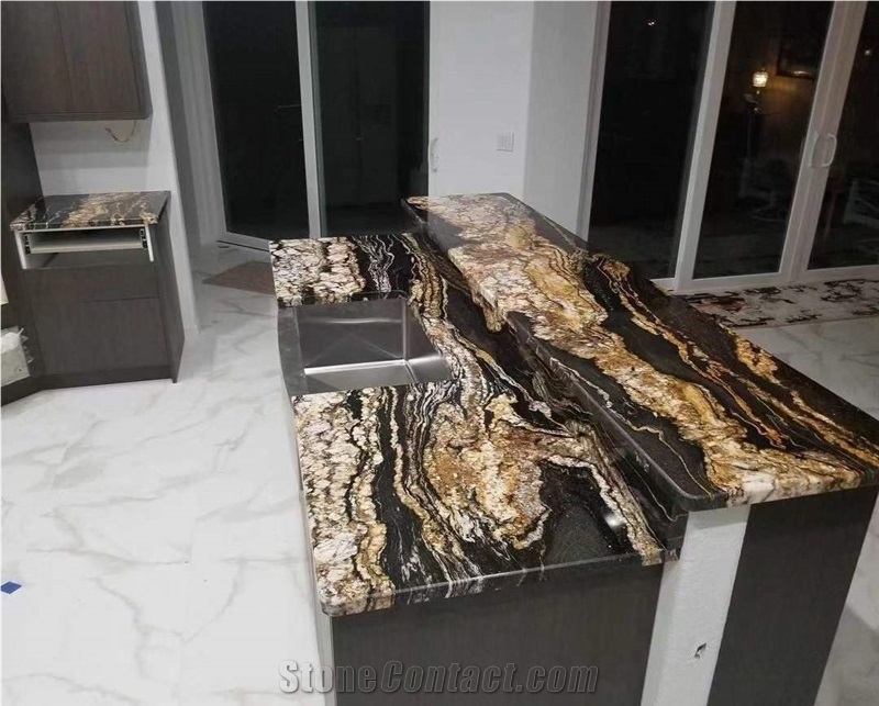 Magma Gold Granite Slab For Home Decor Luxury