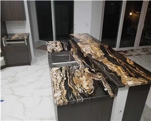 Magma Gold Granite Slab For Home Decor Luxury