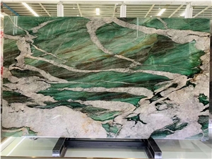 New Arrival Botanic Wave Quartzite Slab For Home Decor