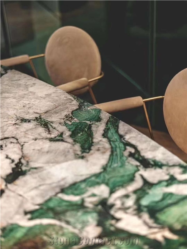 New Arrival Botanic Wave Quartzite Slab For Home Decor