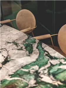 New Arrival Botanic Wave Quartzite Slab For Home Decor