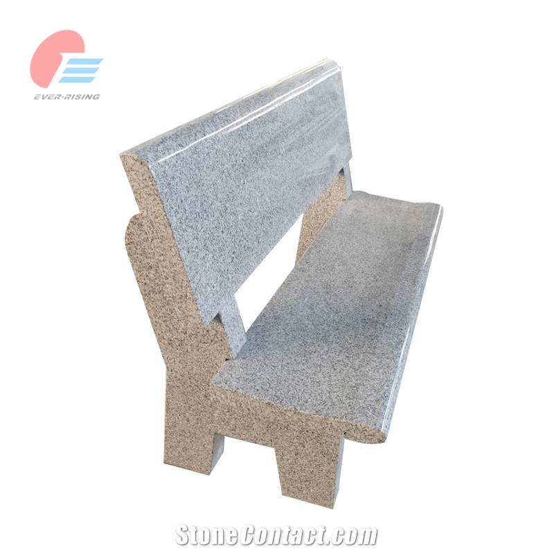 Grey Granite Park Bench Seat With Contoured Legs