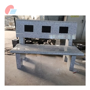 Grey Granite Park Bench Seat With Contoured Legs
