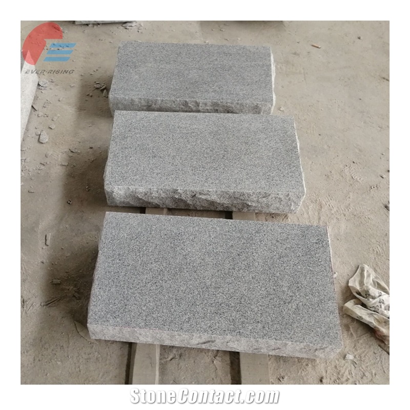 Light Grey Granite Part Polished Bevel Marker For Lawn