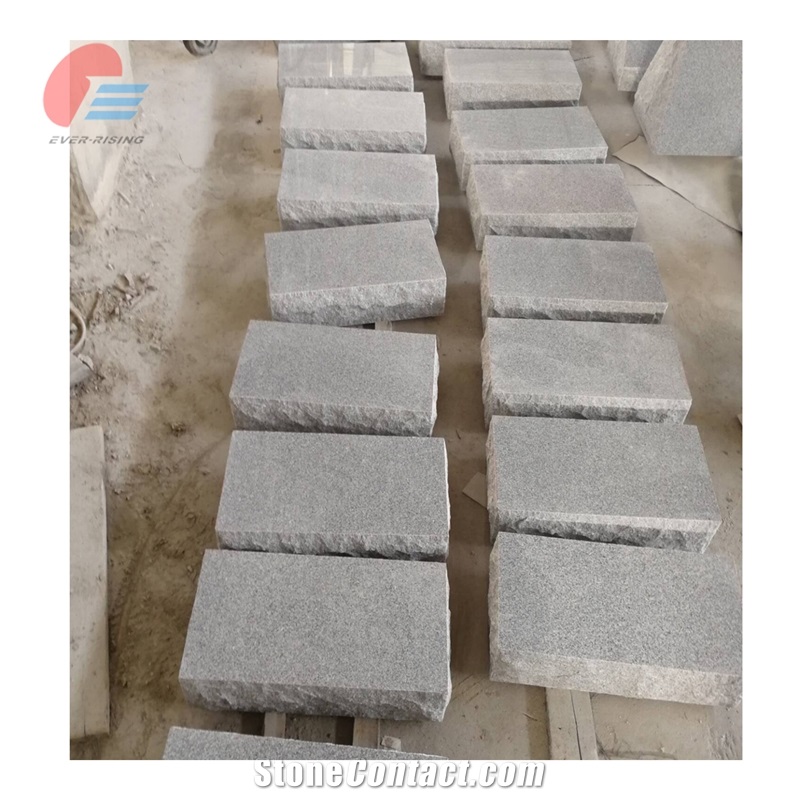 Light Grey Granite Part Polished Bevel Marker For Lawn