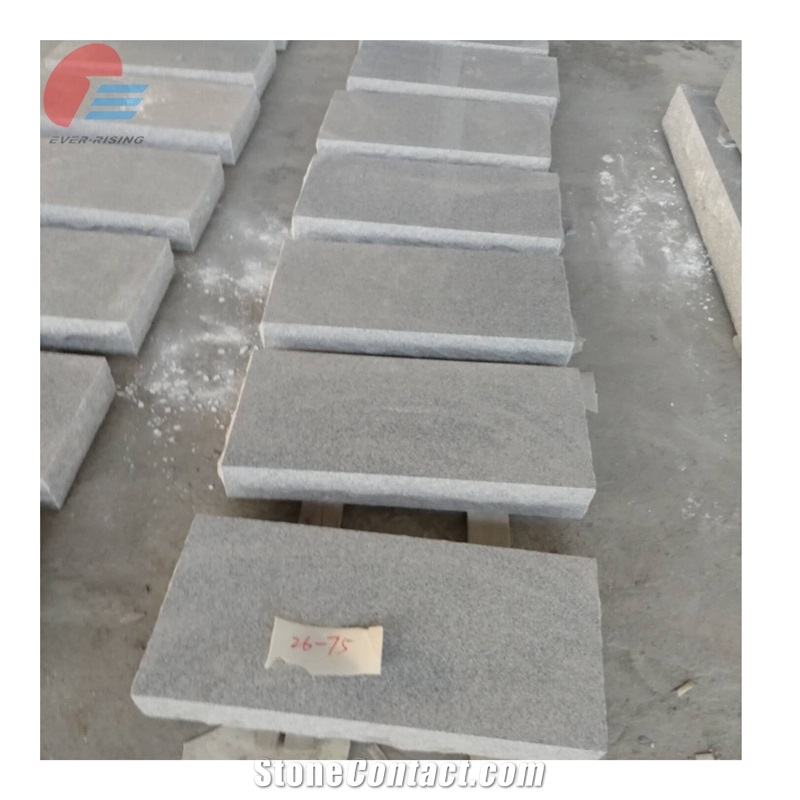 Light Grey Granite Part Polished Bevel Marker For Lawn