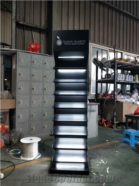 Quartz Stone Tower Metal Rack With Light