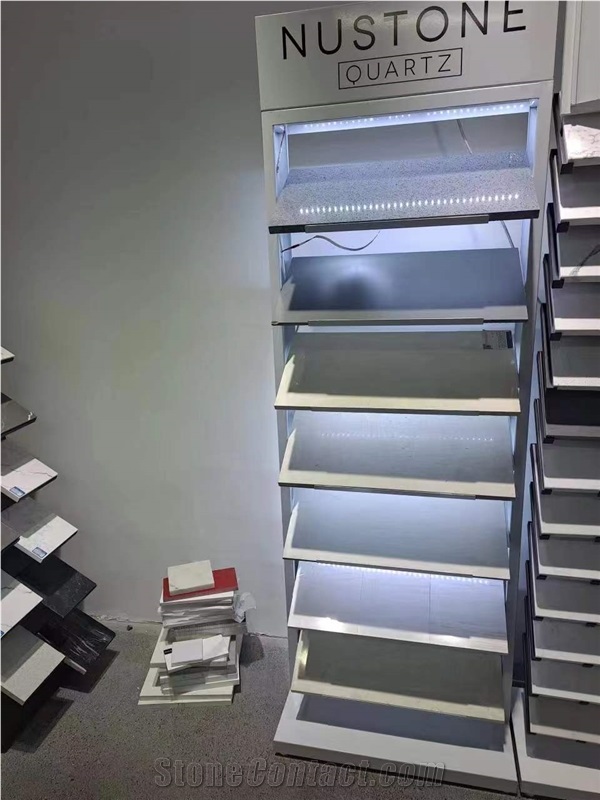 Quartz Stone Tower Metal Rack With Light