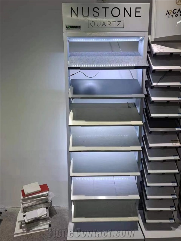 Quartz Stone Tower Metal Rack With Light