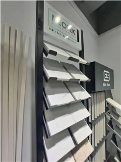 Quartz Stone Tower Rack, Glass, Timber Sample Stand