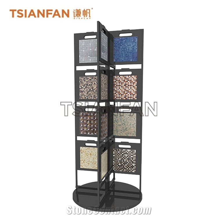 Rotated Display Case For Mosaic, Stone, Wood Sample