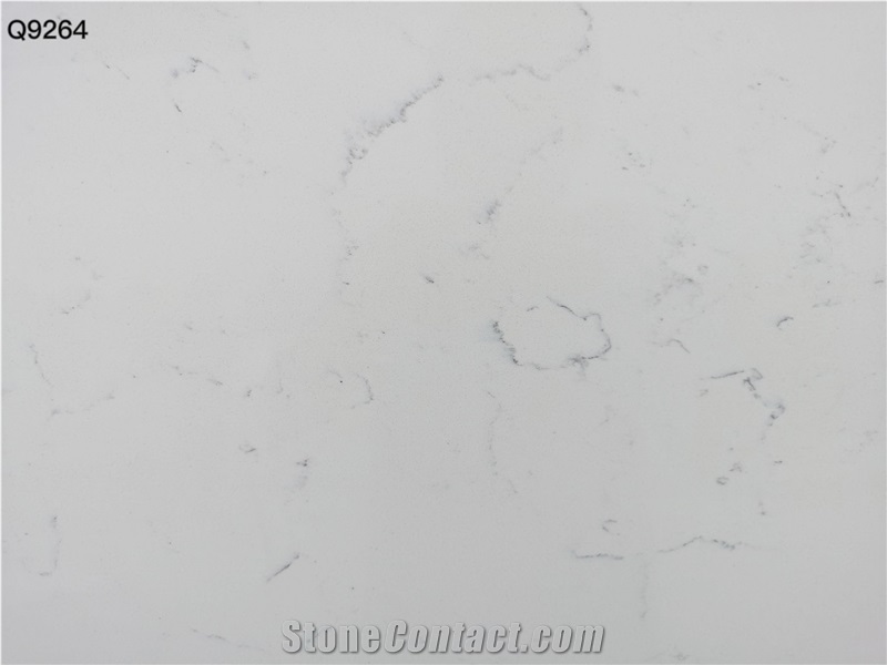 Artificial Carrara White Quartz Stone Slabs Vietnam Factory