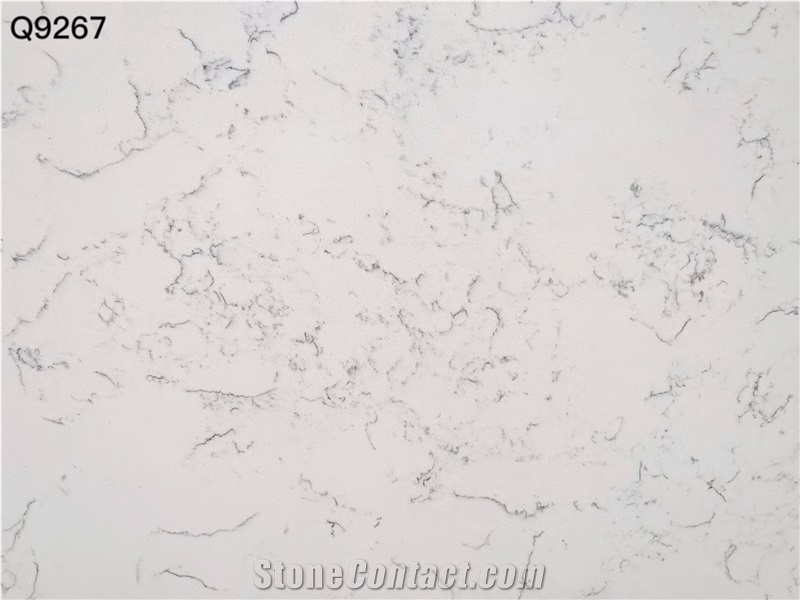 Artificial Carrara White Quartz Stone Slabs Vietnam Factory