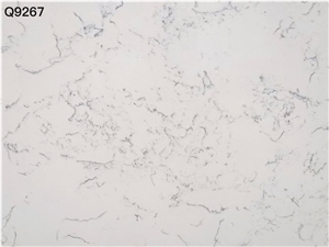 Artificial Carrara White Quartz Stone Slabs Vietnam Factory