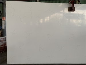 Artificial Carrara White Quartz Stone Slabs Vietnam Factory
