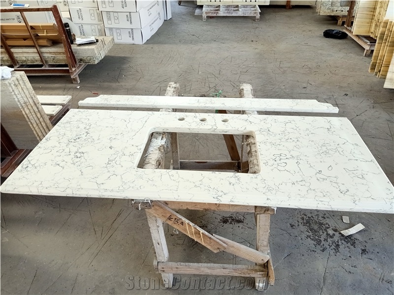 Inexpensive Quartz Stone Vanity Top For Bathroom Counter Top