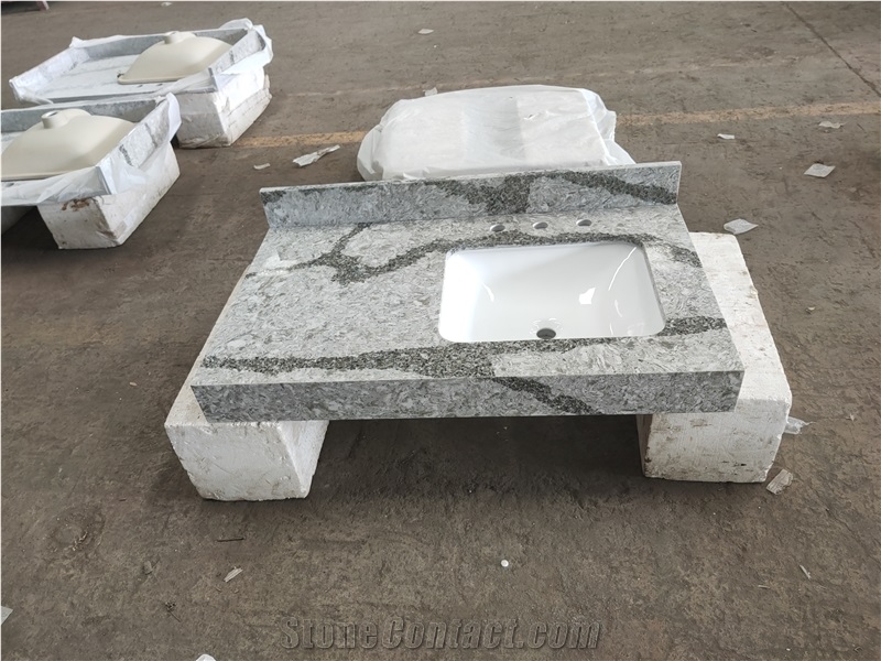 Inexpensive Quartz Stone Vanity Top For Bathroom Counter Top