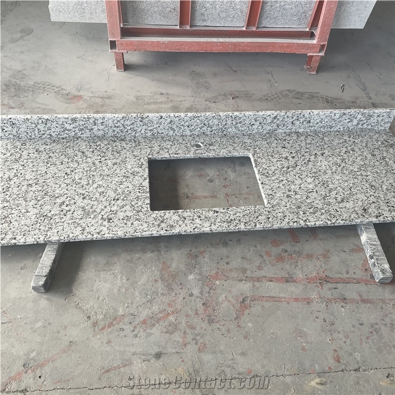 Custom Light Gray Granite Prefab Countertop For Kitchen