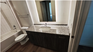 Custom Light Gray Granite Prefab Countertop For Kitchen