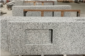 Custom Light Gray Granite Prefab Countertop For Kitchen
