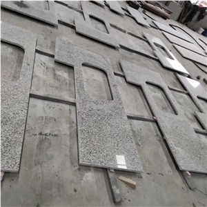 Custom Light Gray Granite Prefab Countertop For Kitchen