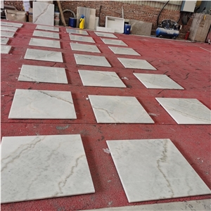White Marble Grey Vein Table Top Design Restaurant Tabletops