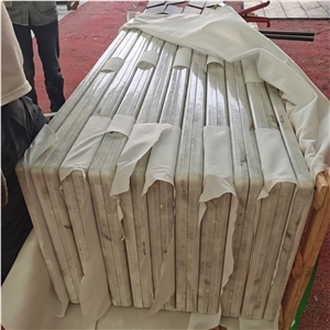 White Marble Grey Vein Table Top Design Restaurant Tabletops