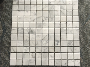 Hexagon White Carrara Marble Wall Mosaic