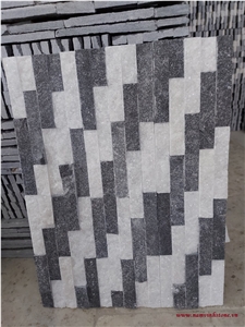 Black And White Marble Wall Cladding Panels, Ledge Stone Vietnam