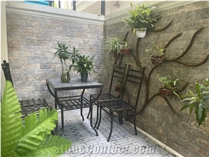 Multi Color Line Chiseled Stone Wall Cladding Panels