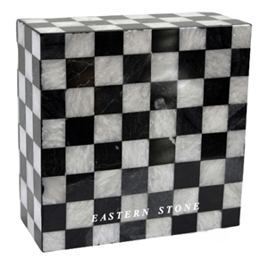 ASH URN CHECKERBOARD, MOSAIC STONE FUNERAL URN, CREMATION ASH URN CHECKERBOARD, MOSAIC STONE FUNERAL URN, CREMATION
