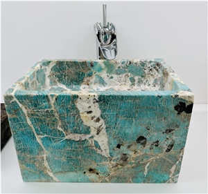Amazonite Green Granite Wall Hanging Small Bathroom Sink