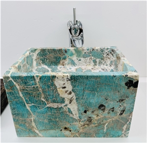 Amazonite Green Granite Wall Hanging Small Bathroom Sink
