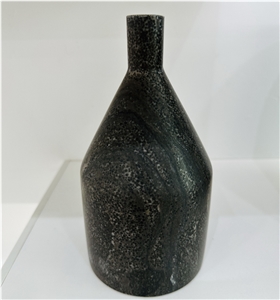 Black Marble Wine Bottle Table Ornament