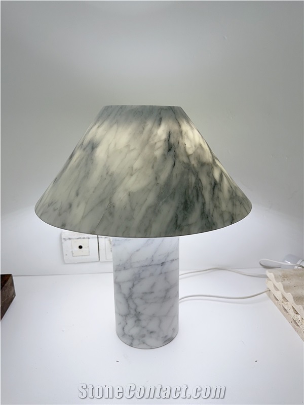 Carrara White Marble Table Lamp For Home Decor Products