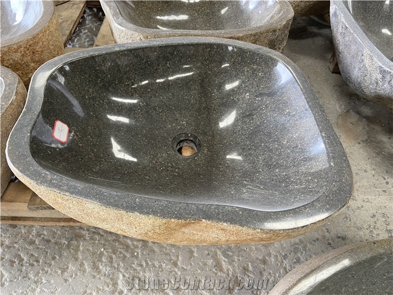 Cheap Art River Stone Vessel Sinks