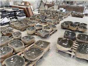 Cheap Art River Stone Vessel Sinks