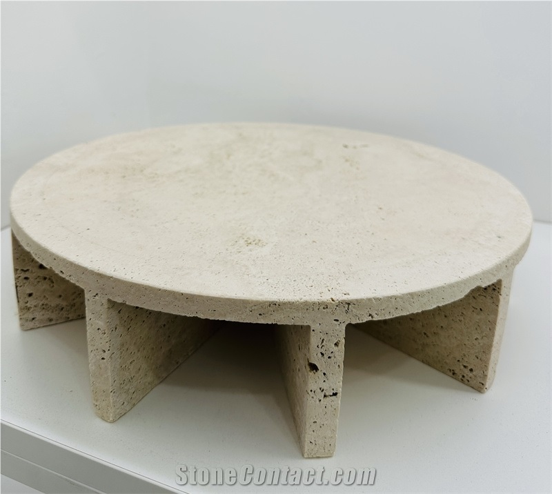 Creative Nordic Beige Travertine Household Service Plate